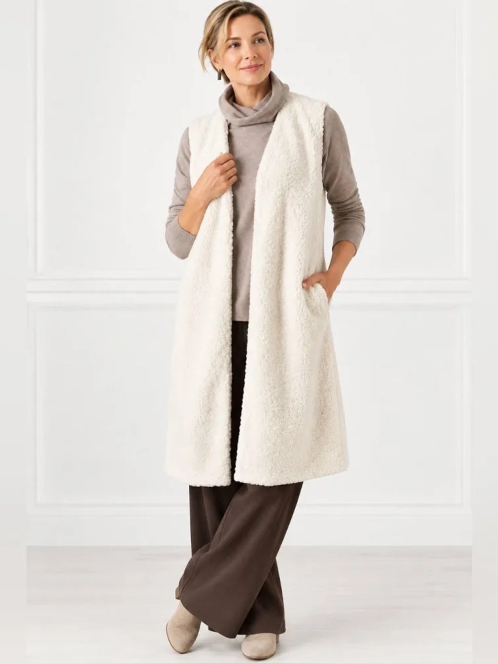 J Jill Pure Lagenlook Boho Duster Cardigan Sweater Vest Women’s Sz XL Long NWT